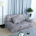 thumbnail image 2 of PiccoCasa Elastic Spandex Sofa Cover, Plum Flower Pattern Thicker Couch Slipcover Gray Medium, 2 of 6