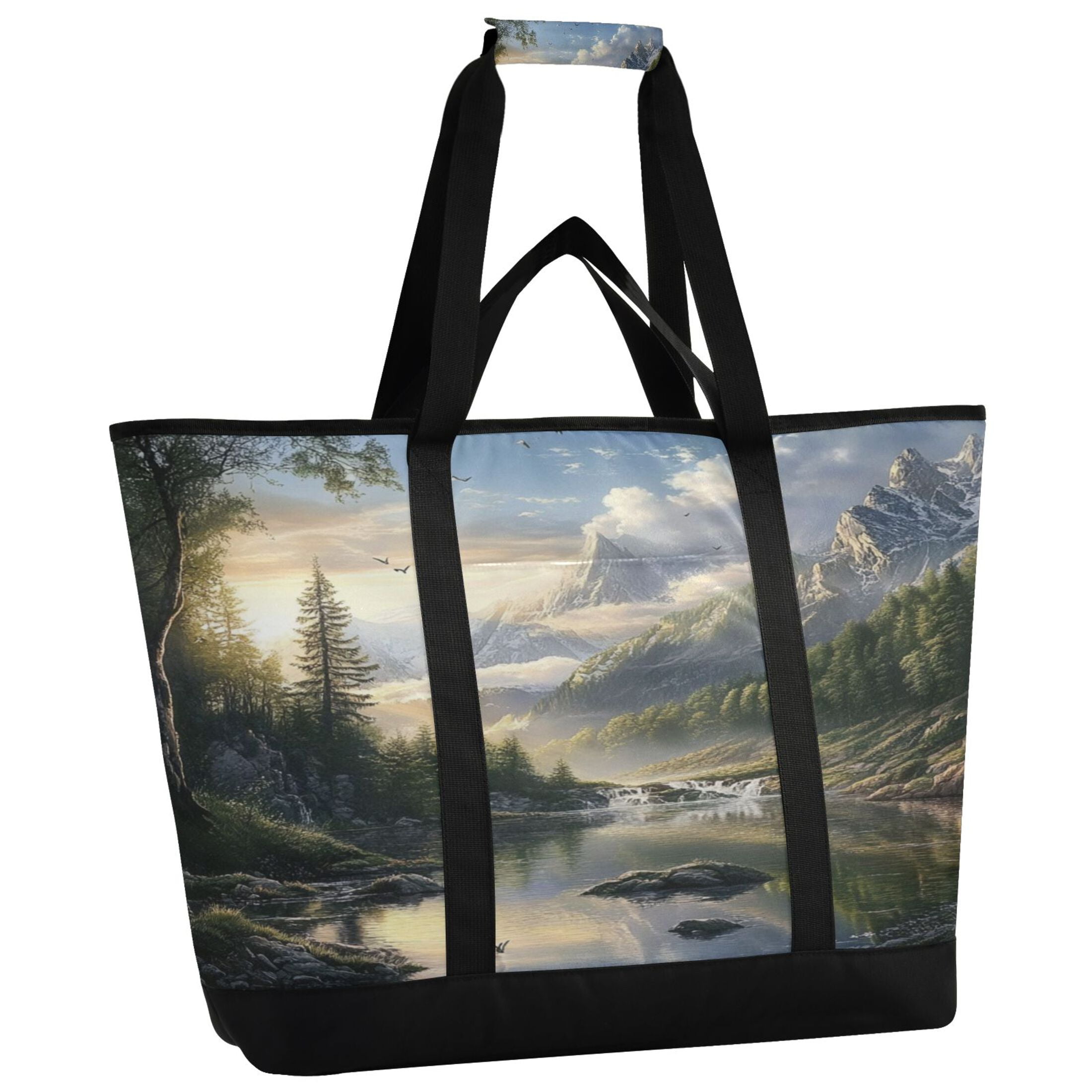 Large Hand-held Ice Pack Picnic Bag Insulation and Refrigeration Suitable for Shopping Picnics and Camping Mountain River