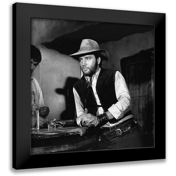 Hollywood Photo Archive 12x12 Black Modern Framed Museum Art Print Titled - Elvis Presley - Charro!