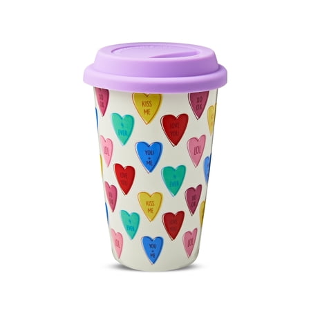 Valentine's Day Candy Hearts Ceramic Tumbler, by Way To Celebrate