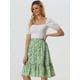 thumbnail image 2 of Falda Floral Fluida Con Volantes En El Dobladillo Para Mujer Verde XS, 2 of 6