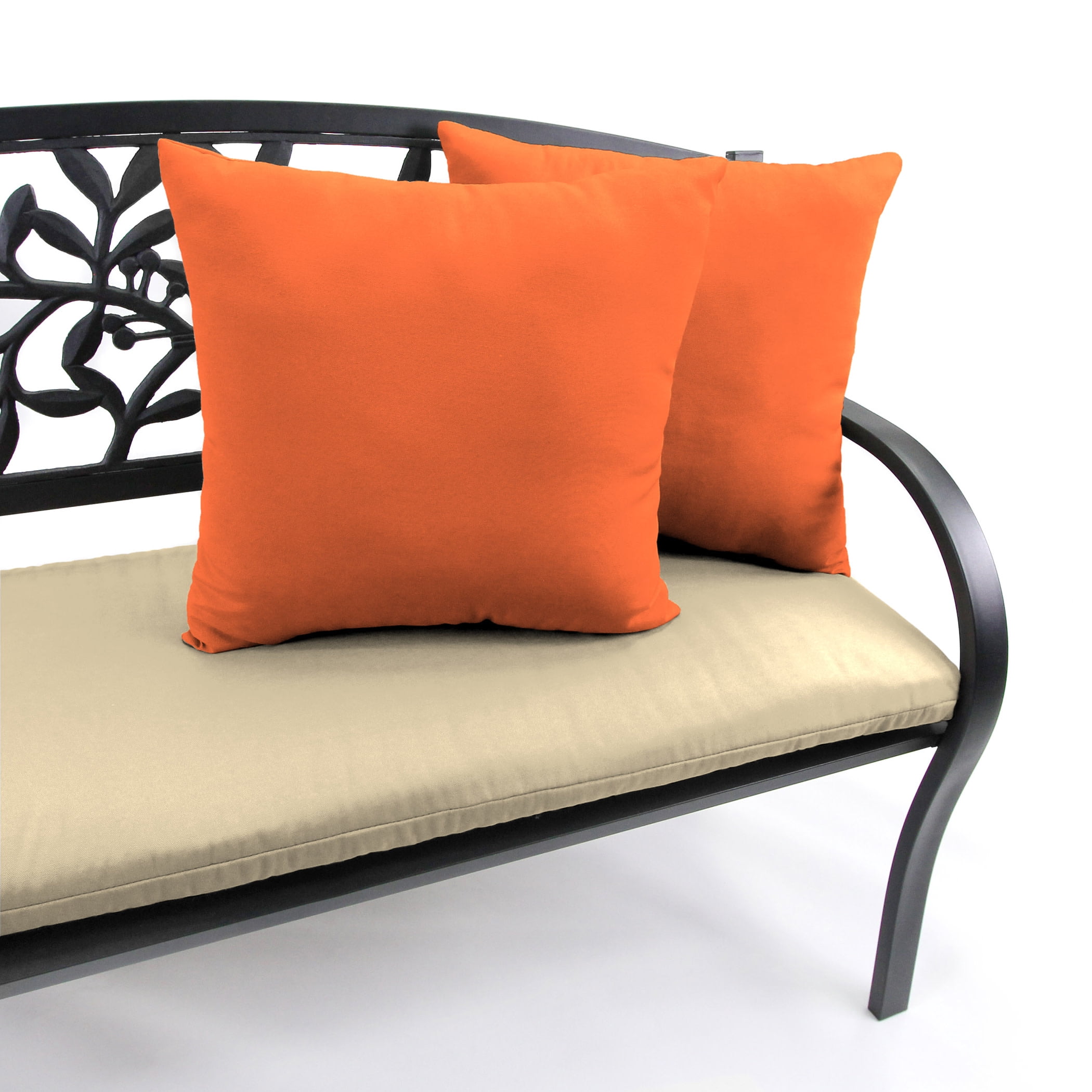 Jordan Manufacturing Sunbrella 16" x 16" Canvas Tuscan Orange Solid Square Outdoor Throw Pillow