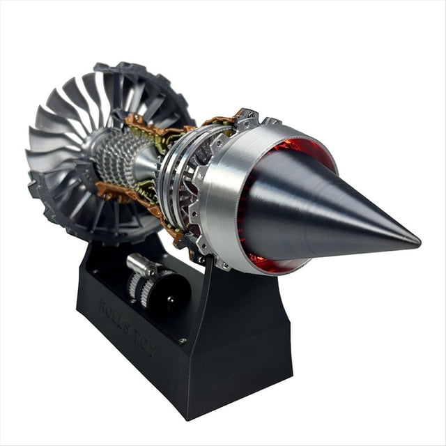 Modelo de Ventilador de Motor de Turbofán TR900/A380 1:25 Experimento Científico Avión A Reacción Eléctrico Turbofán con Luz Juguetes Impresos en 3D