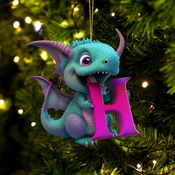 Christmas Acrylic 26 Letter Dinosaur Pendant Letter Dinosaur Party Decoration Pendant