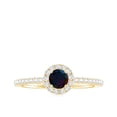 thumbnail image 5 of Rosec Jewels Real Black Opal Promise Ring for Women - Black Opal Diamond Ring - AAA Grade - Ready to Gift for Valentines Day, 10K Yellow Gold, US 7.50, 5 of 10