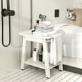 thumbnail image 2 of Gymax Shower Bench Seat HIPS Shower Stool w/Handle Shower Head & Soap Holder White, 2 of 10