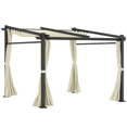 thumbnail image 1 of Outsunny 10' x 10' Metal Pergola w/ Retractable Canopy Roof, Beige, 1 of 10