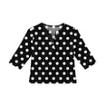 thumbnail image 4 of CCRFTGI Cute Tops for Kids Girls Size 6 3/4 Sleeve Button V Neck Polka Dots Clothes for Teen Girls Tee Shirts Summer Trendy Soft Lightweight Basic T-Shirts Black 3-4 Years, 4 of 4