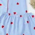thumbnail image 5 of Pajamas Women's Pinstripes Herat Print Notch Collar Button Up Top and Short 2 Piece Loungewear, 5 of 9