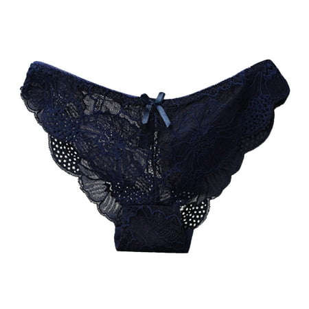 

NECHOLOGY Suspender Stockings for Women Lingerie Women s Underpants Waist Lace Briefs Bow Low Cute Panties Valentine Panties Underwear Navy Large