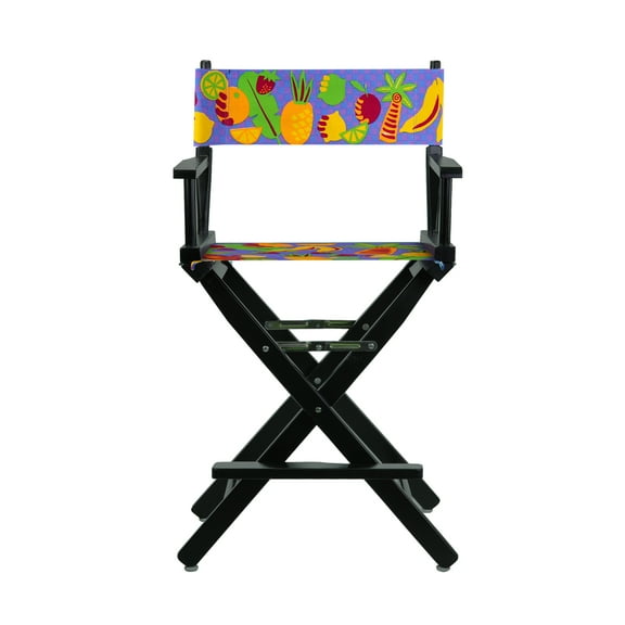 24" Director's Chair Black Frame-Calypso Fruit