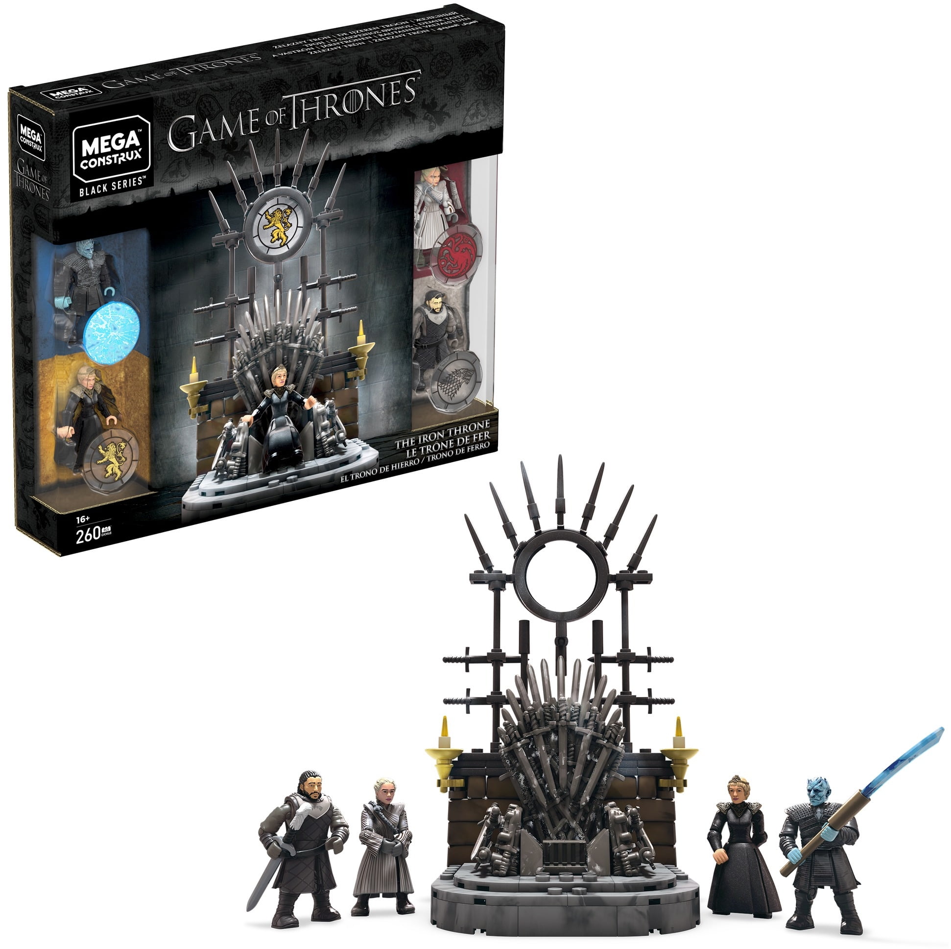 Game of Thrones The Iron Throne MEGA Construx Black Series 258 Pcs 4 Figures for sale online 