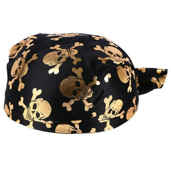 RYUJNDK Hot Girls Skull Print Bandana Pirate Kerchief with Lovely Skull Print Turban Halloween Head Wrap Lovely Hair Kerchief