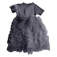 thumbnail image 1 of PEASKJP Robes de Mode pour Bébés Filles, T-Shirt à Imprimé Graphique, Robe à Manches Courtes, Gris 130, 1 of 5