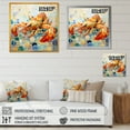 thumbnail image 4 of Designart "Lobster in Orange and Yellow Art Deco" Animals Framed Wall Art - Orange Crayfish Entryway Framed Wall Art, 4 of 6