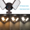 thumbnail image 6 of 25W 3CCT Dual Head Plug-in LED Security Light, Motion Sensor & Dusk to Dawn Floodlight, 3 Lighting Modes, 3000K/4000K/5000K Selectable, ETL&FCC Listed, Bronze, 6 of 9