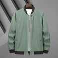 thumbnail image 5 of TAIAOJING Men's Bomber Jacket Autumn And Winter Casual Solid Coat Simple Sports Zipper Coat Pocket Baseball Clothes Flying Jacket, 5 of 9