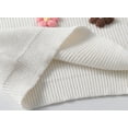 thumbnail image 6 of Toddler Sweaters Girls Winter Girls Handmade Floral Design Knit Sweater Crew Neck Long Sleeve Soft Warm Pullover Cozy Everyday Wear for Toddler Children Kids Boy Sweater White 5 Years-6 Years, 6 of 6