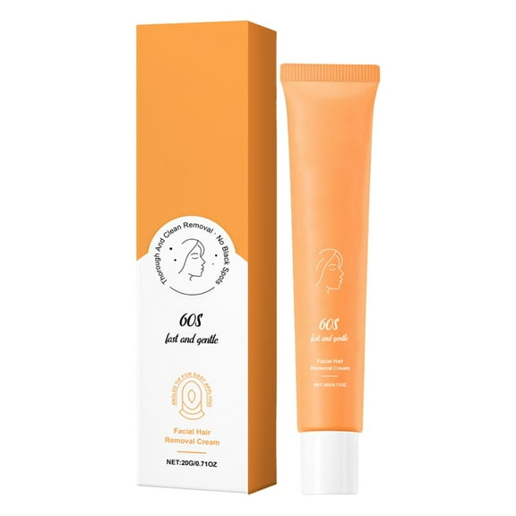 Gentle Facial Hair Removal for Women | Sensitive Area Hair Remover | Cleansing & Moisturizing Formula | Easy-to-Use Face Hair Remover Tool(Orange)