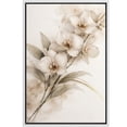 thumbnail image 6 of Framed Canvas Print Beige Flower Wall Art Boho Botanical Decorative for Living Room Bedroom - 24"x36" WHITE, 6 of 8