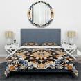 thumbnail image 3 of Designart "Greek Tiles in Yellow and Blue II" Abstract Tile Bedding Covert Set - Abstract Yellow Modern Bed Set With 2 Shams, 3 of 5