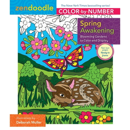 Zendoodle Color-by-Number: Spring Awakening : Blooming Gardens to Color and