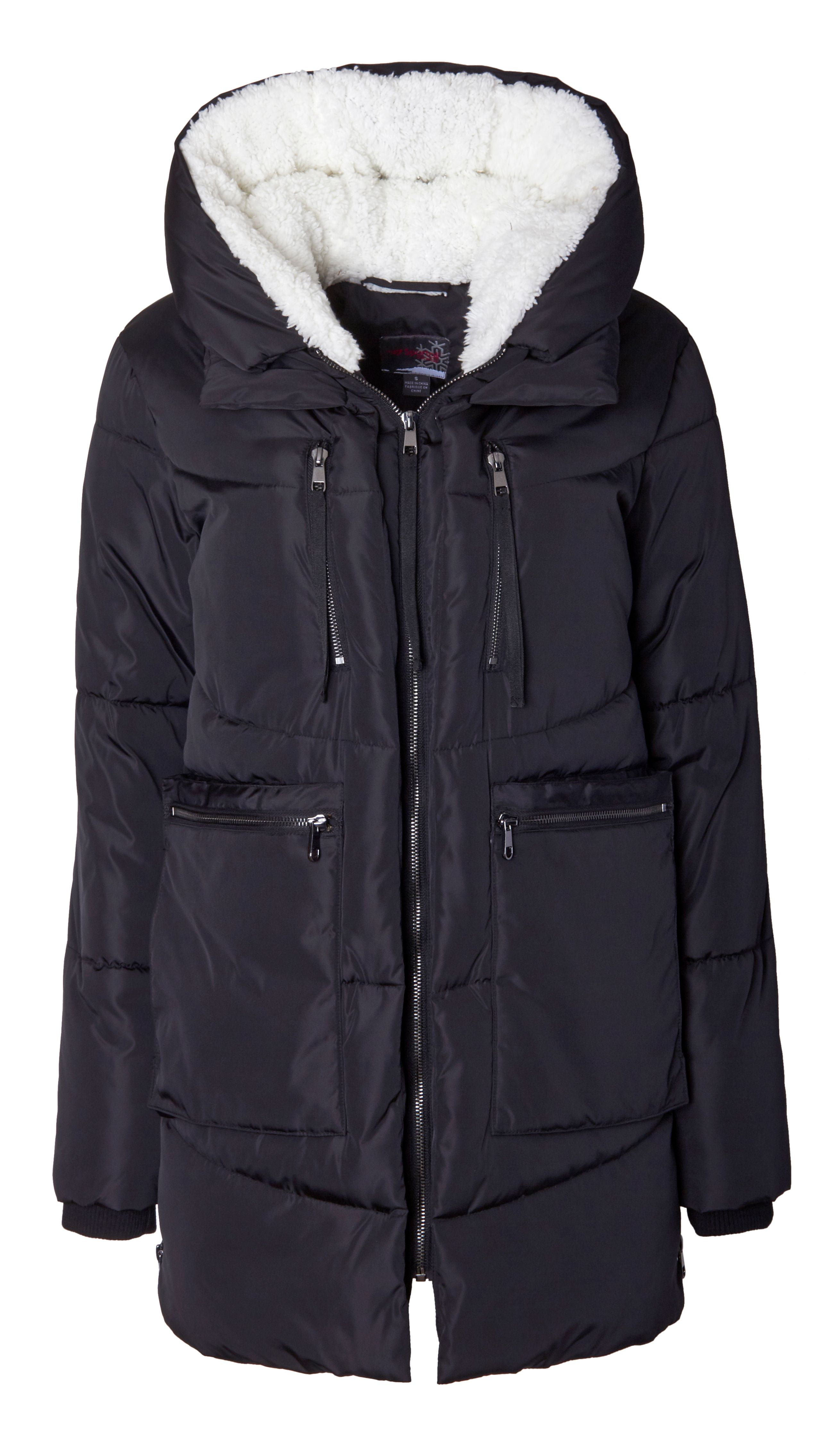 YUSKY Mens Mid-Length Basic Cotton Sherpa Collar Parka Jackets