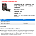thumbnail image 2 of Front Brake Pad Set - Compatible with 1990 - 1993, 1995 - 1997 Geo Metro Convertible - Centric, 2 of 2
