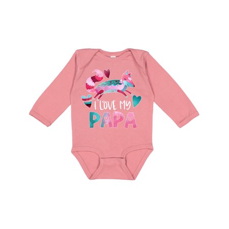 

Inktastic I Love My Papa Pink and Blue Fox with Hearts Gift Baby Boy or Baby Girl Long Sleeve Bodysuit