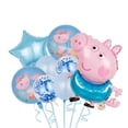 thumbnail image 1 of Lindo plato de cubiertos para fiesta de cumpleaños de la familia Peppa Pig, pancarta desechable, adorno de Peppa, bandera colgante, globos, decoración de pastelería, 1 of 5