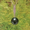 thumbnail image 2 of Shell Pearl CZ Pendant Black, Shell Pearl Hawaiian Necklace Pendants, Sterling Silver, N2917, 2 of 4
