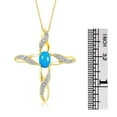 thumbnail image 4 of RYLOS Necklace Yellow Gold Plated Silver Cross Necklace with Gemstone &  Diamonds Pendant with 18" Chain 7X5MM TURQUOISE December Birthstone Womens Jewelry Silver Necklace For Women, 4 of 8