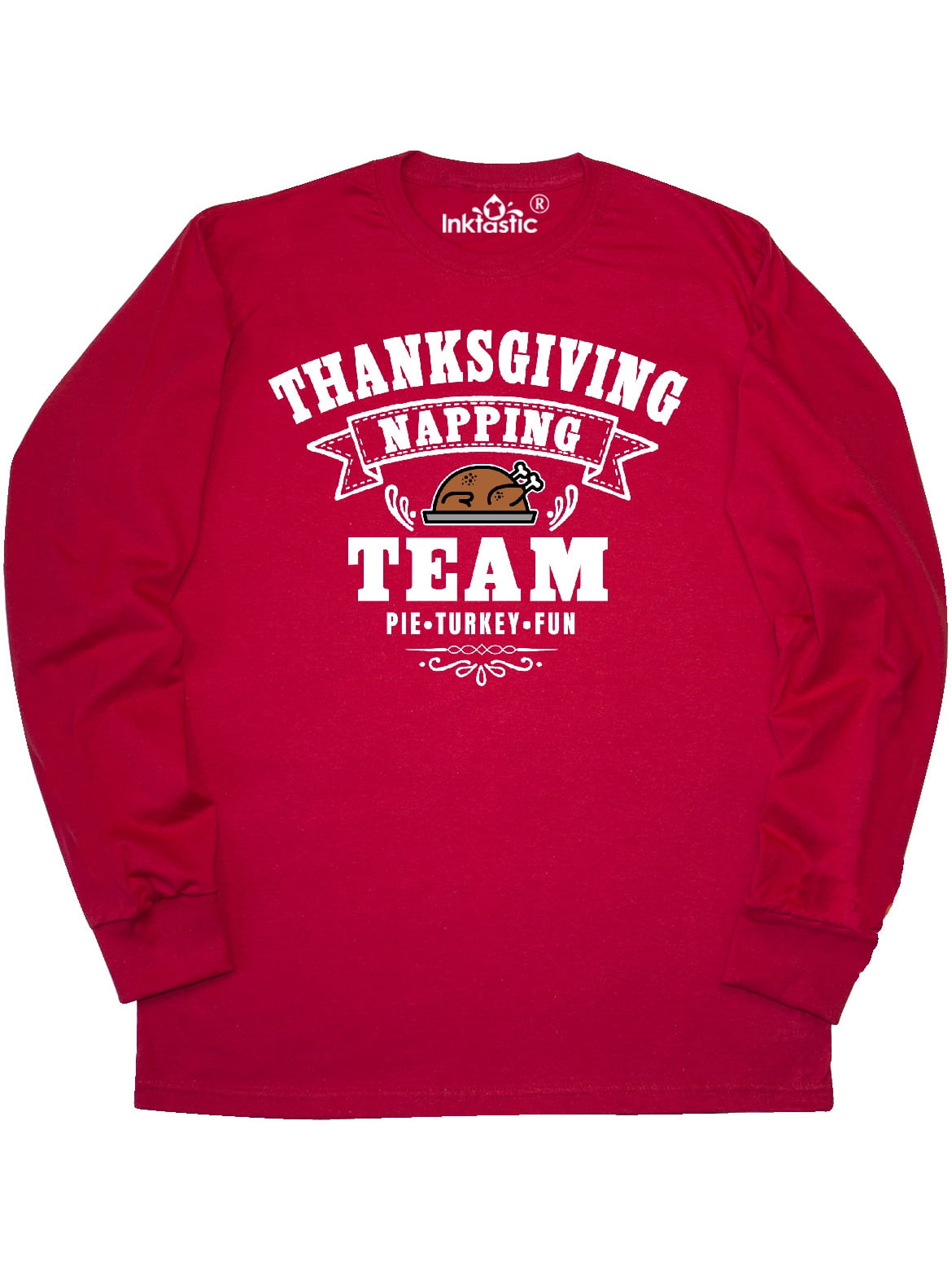 inktastic Thanksgiving Napping Team with Turkey Long Sleeve Creeper