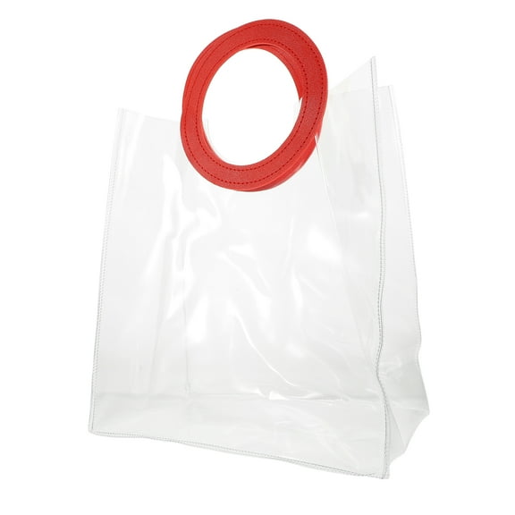 Transparent Gift Bag Handles Plastic Large Set of 5 Perfect for Wedding Grocery Party Favors