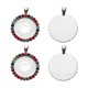 thumbnail image 2 of Bandejas colgantes con bisel de diamantes de imitación, engaste de cabujón en blanco para joyería DIY de plata, 2 of 9