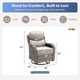 thumbnail image 3 of Jentlehouse 4-Piece Outdoor Swivel Chairs, Patio All-Weather Gray Wicker Rocker Glider Chairs with Beige Cushions for Balcony Poolside Deck Garden, 3 of 11