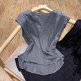 thumbnail image 4 of mfyjkho Camisetas Sin Mangas, Blusa De Manga Corta Con Cuello Redondo Y Color Liso Para Mujer, Moda Primavera/Verano Tops Casuales Para Mujer Xxxxl, 4 of 4