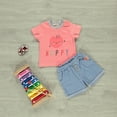 thumbnail image 4 of Joyful Apple 2-Piece Tee & Denim Shorts Set, 4 of 5