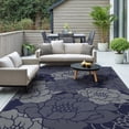 thumbnail image 4 of KUETH 9'x 12' Outdoor Rug Plastic Waterproof Outside Foldable Flower Mat UV Resistant Patio RV Deck Carpet,BLUE GREY, 4 of 6