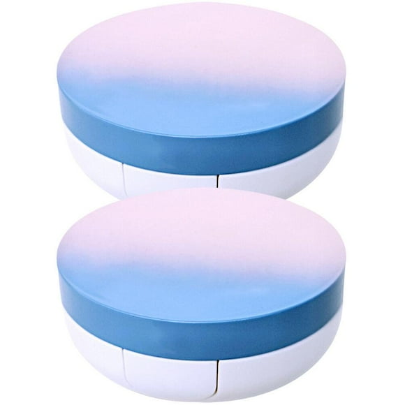 2pcs Empty Cushion Foundation Case With Sponge Puff Makeup Powder Bb Cream Container