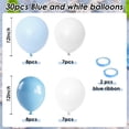 thumbnail image 4 of Set de globos LAOREI, azul, blanco y transparente, 30 unidades, 30 cm, para decoración de fiestas, 4 of 7