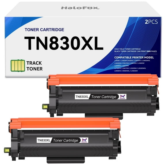 HaloFox TN830XL Toner Cartridge for Brother 830XL Toner for Brother TN830XL Toner TN830 Toner (2PK)