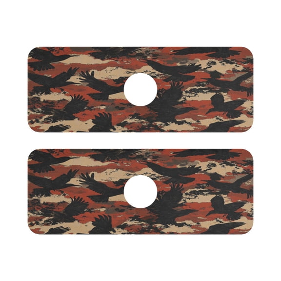 Bird's Shadow Quick Dry Silicone Algae Faucet Pad 14.7x5.4in 2 Pack Absorbent Mat for Kitchen Sink, Bathroom Countertop