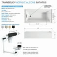 thumbnail image 4 of Transolid Uatln603215-R Unity 60" X 32" Three Wall Alcove Acrylic Soaking Tub - White, 4 of 6