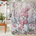 thumbnail image 6 of Watercolor Christmas Snowman Shower Curtain for Bathroom, Country Floral Art Waterproof Shower Curtains Washable Quick Dry with Hooks Bathtub Curtains 72x72IN, 6 of 9