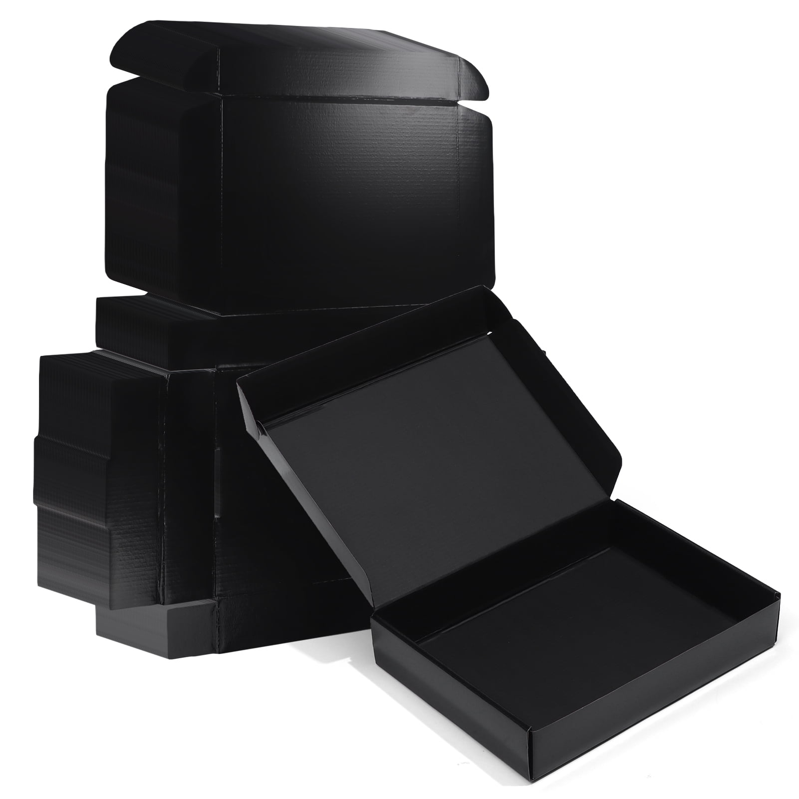 11x8x2 Black Shipping Boxes for Small Business 20 Pack, Packaging