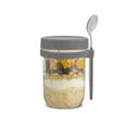 thumbnail image 6 of Brightware Dawn Overnight Oats Jars with Grey Lids and Spoons – 16 oz – Set of 3, 6 of 17