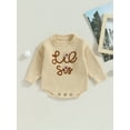 thumbnail image 2 of Wassery Baby Girl Fall Long Sleeve Round Neck Letter Embroidery Knit Bodysuit Jumpsuits 3M 6M 12M 18M 24M Newborn Sweater Romper, 2 of 9