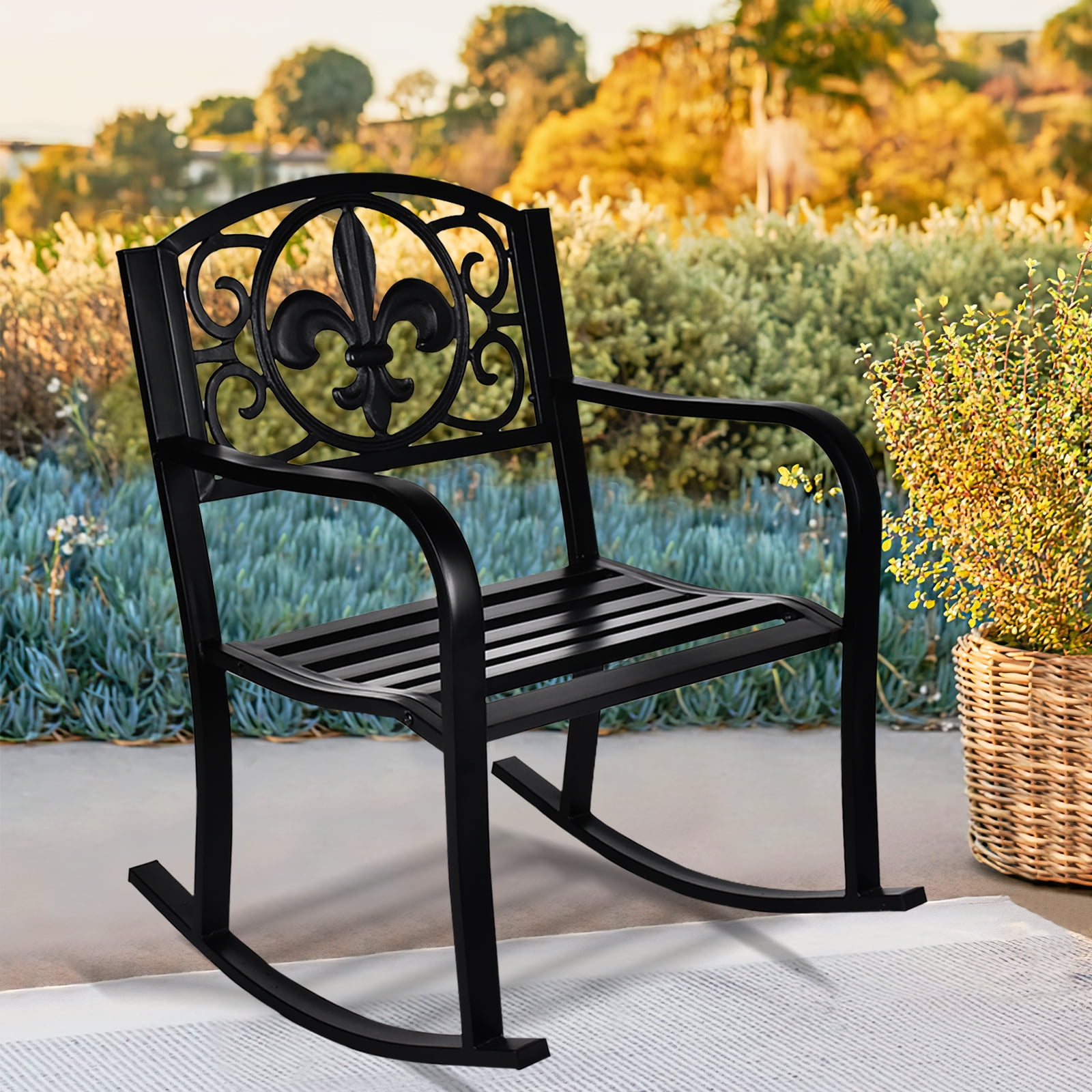 black cast iron garden chairs