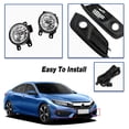 thumbnail image 6 of Fog Lights Bumper Lamps With Bulbs Assembly Pair L&R Fit For 2016 2017 2018 Honda Civic, 6 of 7
